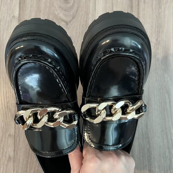 Guess Kimilee Platform Chunky Black Loafer Y2K Grunge Size 8.5 - Picture 9 of 9